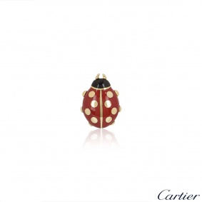 Cartier Yellow Gold Enamel Ladybird Pin